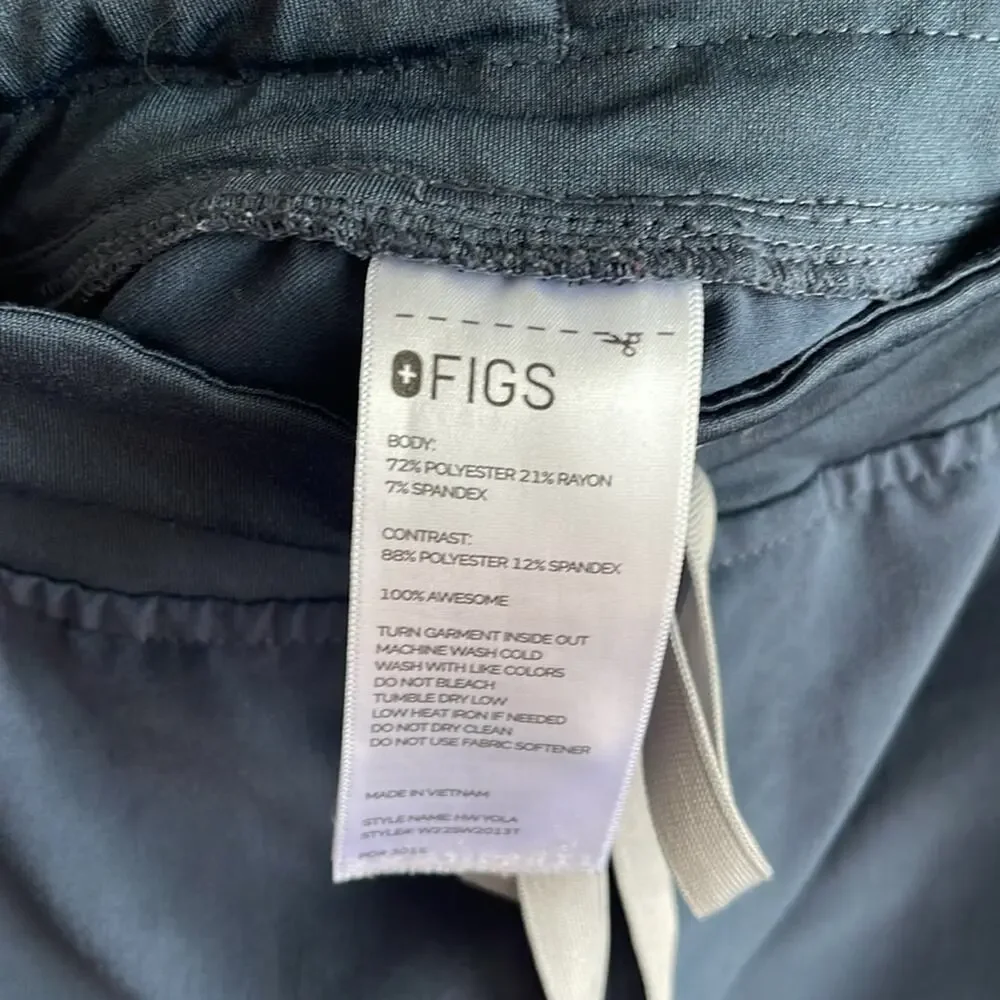 Figs HW Yola side pocket elastic waist pull on drawstring cargo scrub pants